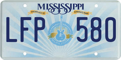 MS license plate LFP580