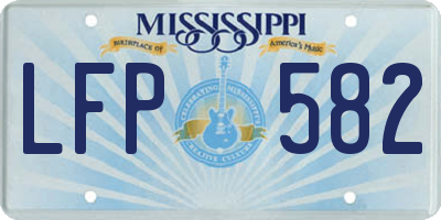 MS license plate LFP582
