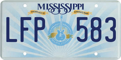 MS license plate LFP583