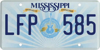 MS license plate LFP585