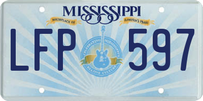 MS license plate LFP597