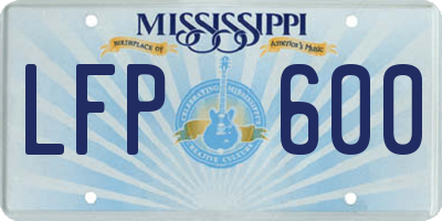 MS license plate LFP600