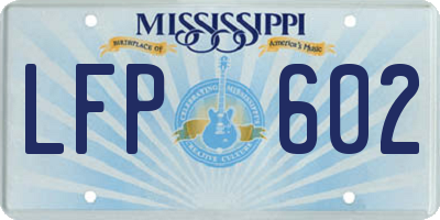 MS license plate LFP602