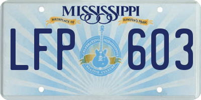 MS license plate LFP603