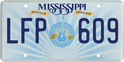 MS license plate LFP609