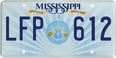 MS license plate LFP612