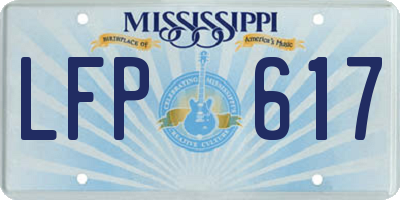 MS license plate LFP617