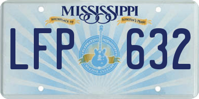 MS license plate LFP632