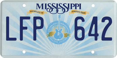 MS license plate LFP642