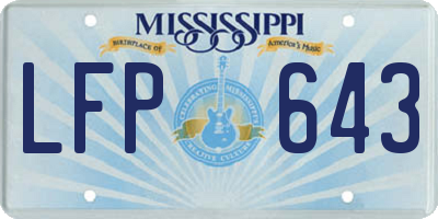 MS license plate LFP643