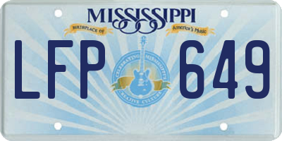 MS license plate LFP649