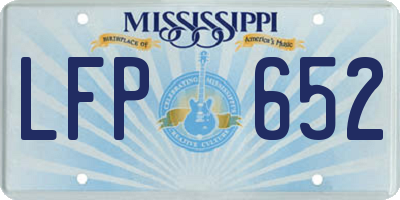 MS license plate LFP652