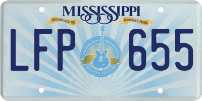 MS license plate LFP655