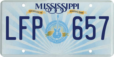 MS license plate LFP657