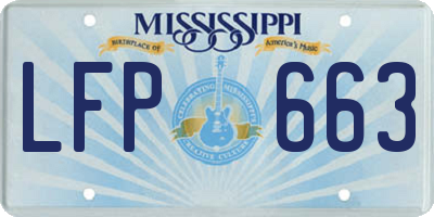 MS license plate LFP663