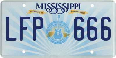 MS license plate LFP666