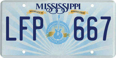 MS license plate LFP667