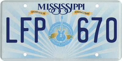 MS license plate LFP670