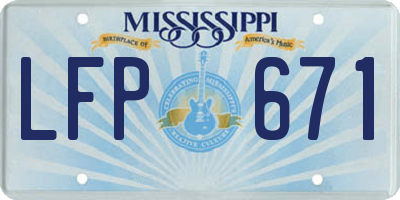 MS license plate LFP671