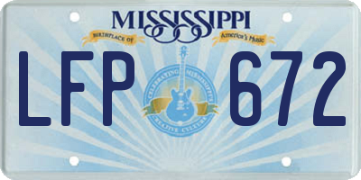 MS license plate LFP672