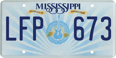 MS license plate LFP673