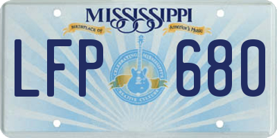 MS license plate LFP680