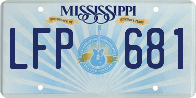 MS license plate LFP681