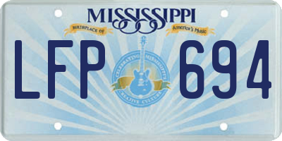 MS license plate LFP694