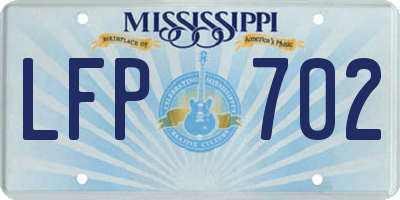 MS license plate LFP702
