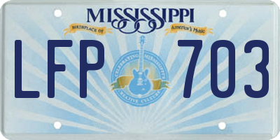 MS license plate LFP703