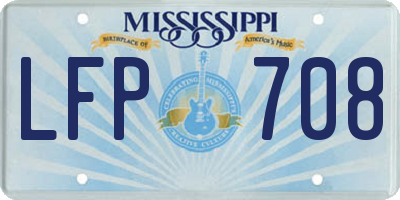 MS license plate LFP708
