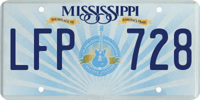 MS license plate LFP728