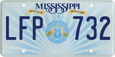 MS license plate LFP732