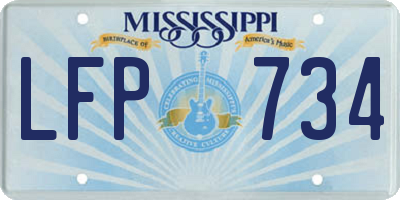 MS license plate LFP734