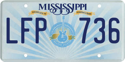 MS license plate LFP736