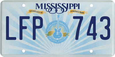 MS license plate LFP743