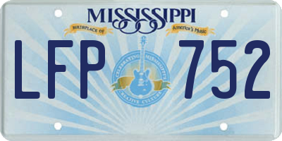 MS license plate LFP752