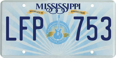 MS license plate LFP753