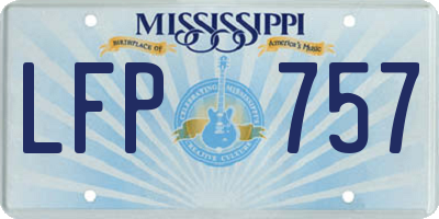 MS license plate LFP757