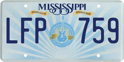 MS license plate LFP759