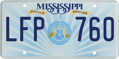 MS license plate LFP760