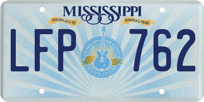 MS license plate LFP762