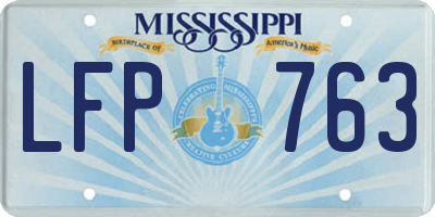 MS license plate LFP763