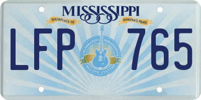 MS license plate LFP765