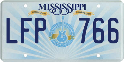 MS license plate LFP766