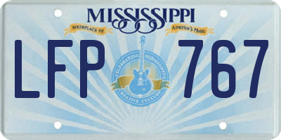 MS license plate LFP767
