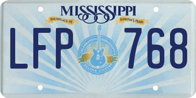 MS license plate LFP768