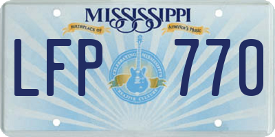 MS license plate LFP770