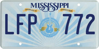 MS license plate LFP772