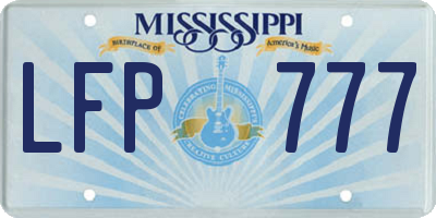 MS license plate LFP777